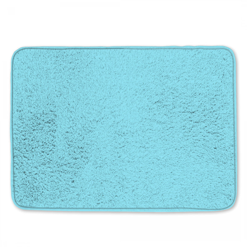 Tapis de bain uni bleu clair, L 24 po x L 17 po