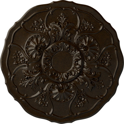 Endurathane Cornelia Ceiling Medallion, 22 1/2"OD x 1 1/2"P (Fits Canopies up to 4"), Hand-Painted Bronze Finish