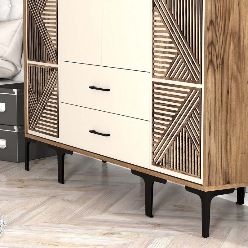 Armoire Ayreanna, Noyer, crème