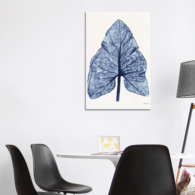 Indigo Leaf by Stellar Design Studio - Gallery-Wrapped Canvas Giclée on Canvas, Wrapped Canvas