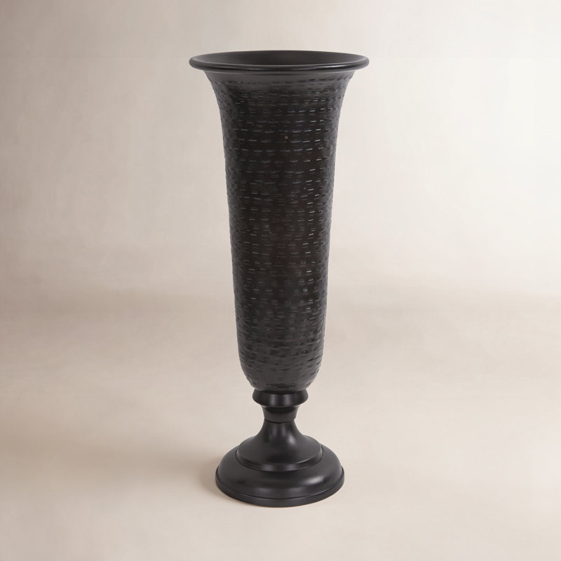Torvi Handmade Aluminum Table Vase, Black, 16" H x 6.25" W x 6.25" D
