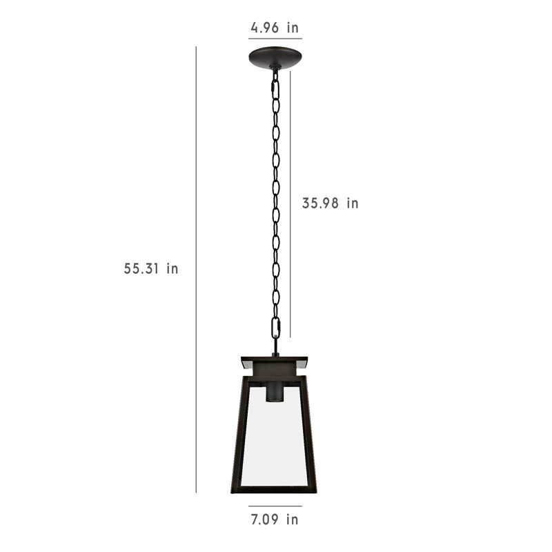 Acuff Outdoor Hanging Lantern, Bronze