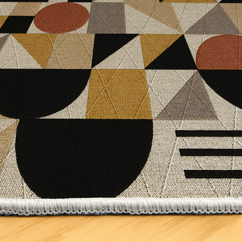 Tapis en coton et polyester à imprimé numérique Talisman Collection, Carré 6 pi 7 po