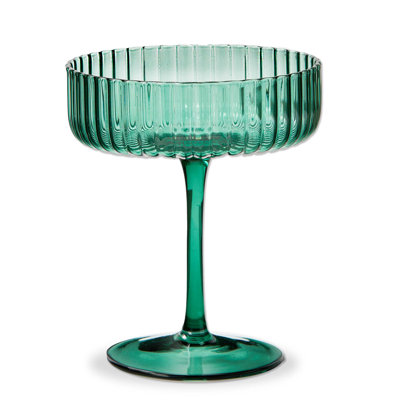 Gramercy Fluted Coupe Glass Green Everyday 8 Oz
