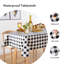 Nappe rectangulaire imperméable en vinyle à carreaux avec envers en flanelle, 152 x 213 cm, noir et blanc