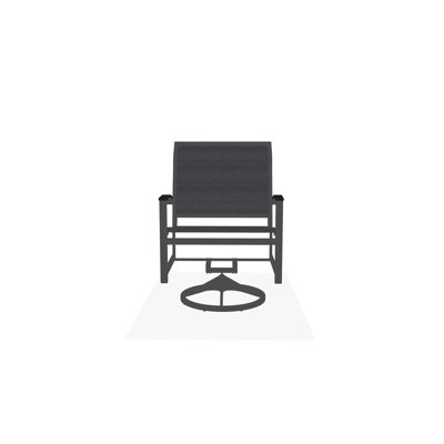 Chaise berçante pivotante à hauteur en aluminium avec accoudoirs en polymère de qualité marine Bazza