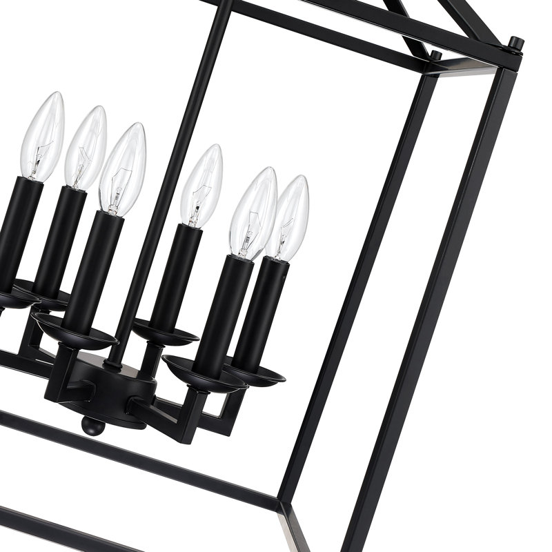 Duygu Dimmable Lantern Geometric Chandelier, 22.6" H x 16" W x 16" D