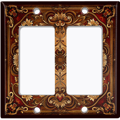 Couvercle de plaque d'interrupteur en métal; Fauteuil à bascule GFI de taille 2 US - image imprimée du design rétro de Baorque