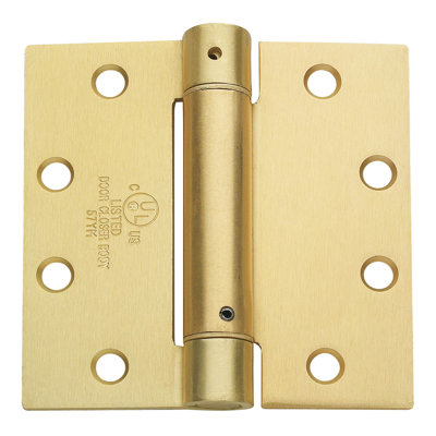 CPS Series 4.5 in. x 4 in. Full Mortise Spring Hinge in Satin Brass (3-Pack)