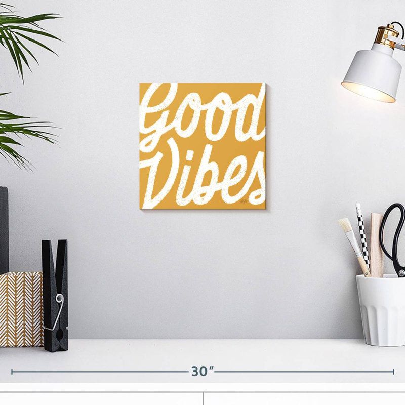 Good Vibes - jaune, H 10 po x l 10 po