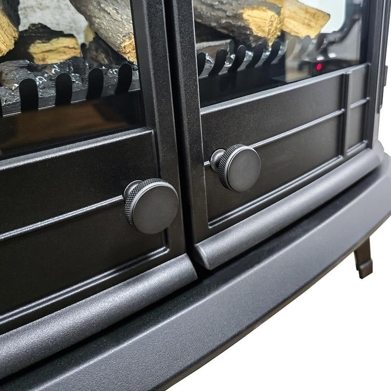 Chaufferette de foyer électrique autoportante avec lit de braises multicolore, contrôle WiFi intelligent, compatible avec Alexa et arrêt de sécurité