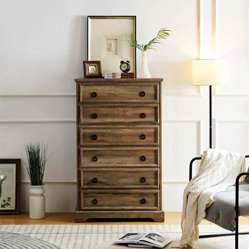 Commode 6 tiroirs Modern, Gris délavé