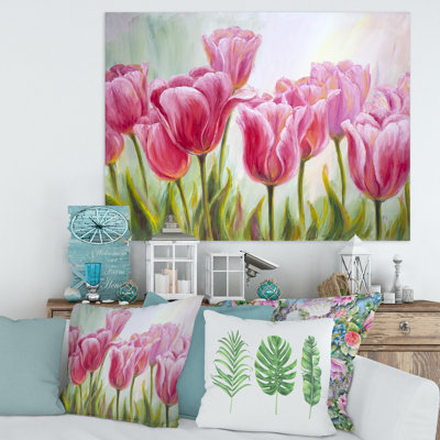 Tulipes, fleurs, peinture sur toile