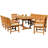Maskell 4 - Person Teak Wood Patio Dining Set with Oval Table-458896706