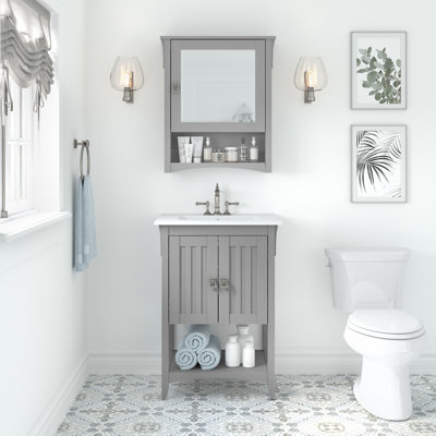  Ensemble de meuble-lavabo simple 24 "avec miroir