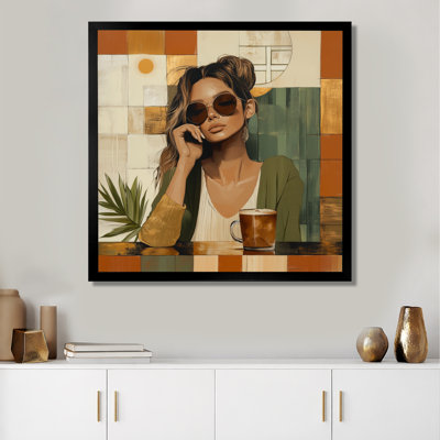 Muse du café du matin - Tableau encadré tendance