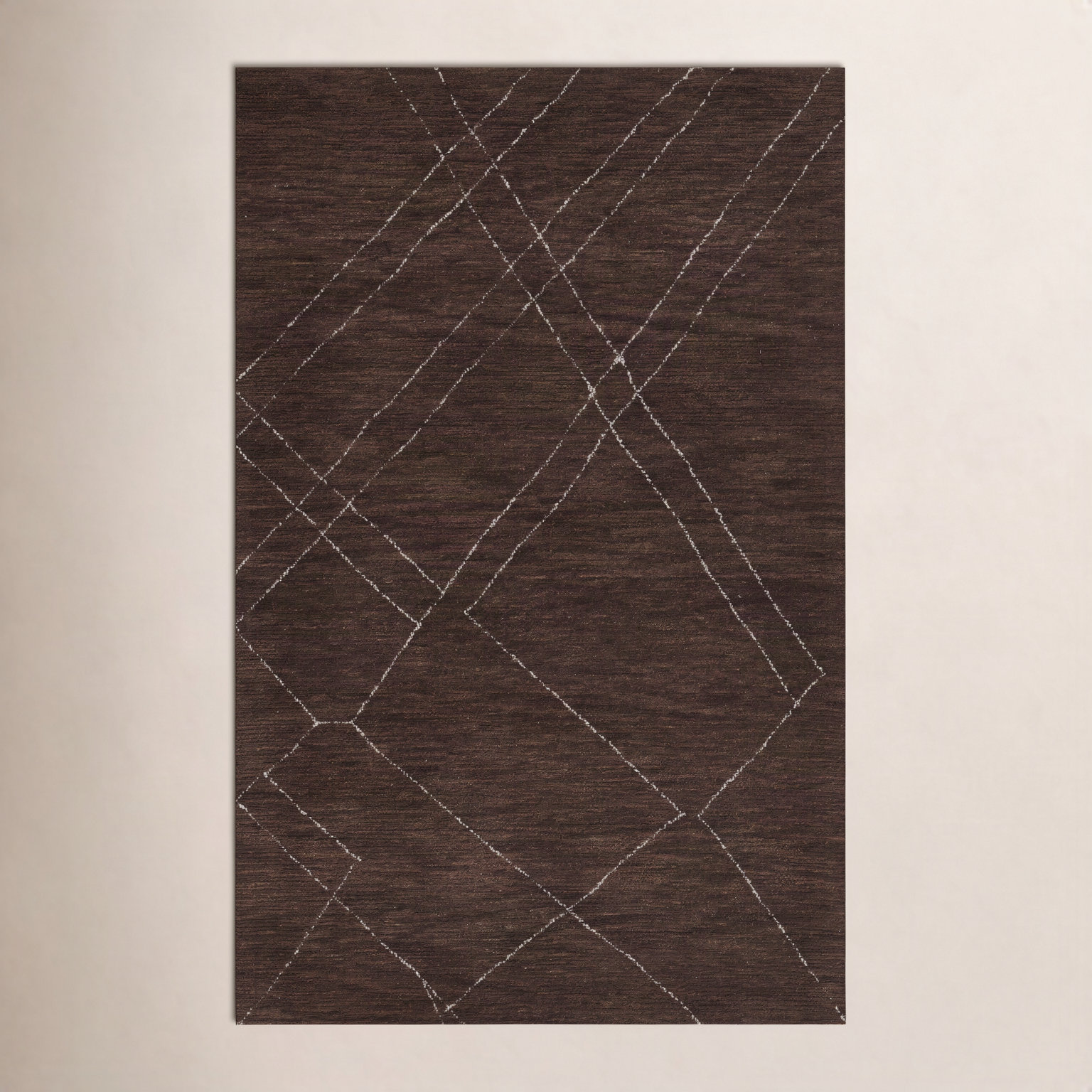 Hand-Woven Abstract Wool Rug, Rectangle 8' x 10'