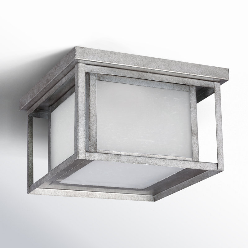 Vermont 10'' W Outdoor Flush Mount, Weathered Pewter