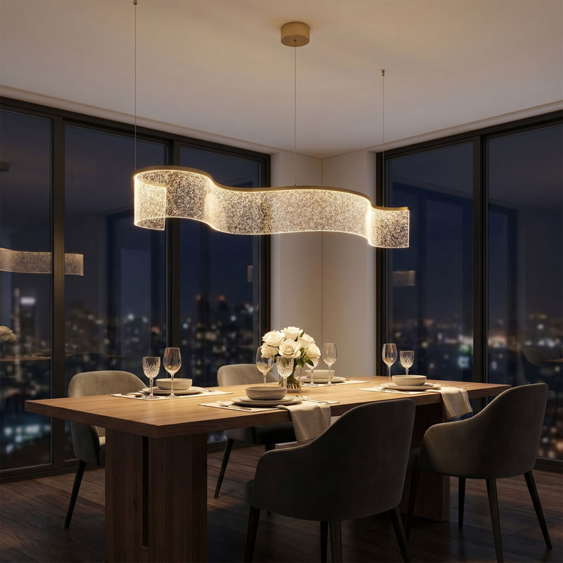 1-White gold acrylic dimmable LED pendant light