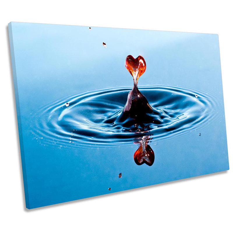X5748 Water Drip Lover Heart - Wrapped Canvas Print, 30.5cm H x 45.7cm W