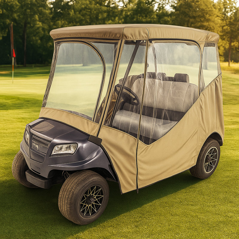 Housse de protection pour chariot de golf pour 2 personnes avec fermeture à glissière YKK couleur taupe, Taupe