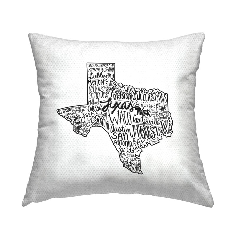 Coussin extérieur Texas State Outline Shape City