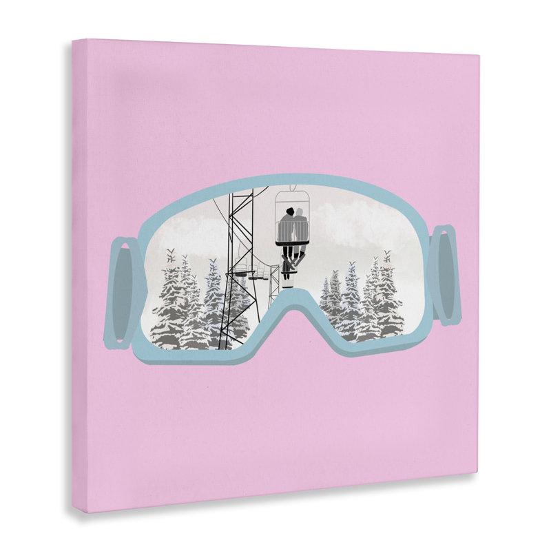 Toile Winter Slopes Goggles, design par Ashley Singleton, H 17 po x l 17 po