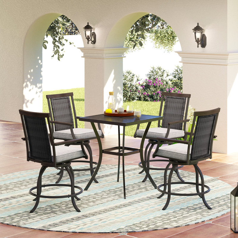 Alyne 4 - Person Patio Dining Set with Square Table , Cushions Included