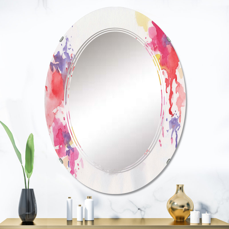 Paire de chaussures rouges rétro - miroir mural glam ovale, 36 po x 24 po