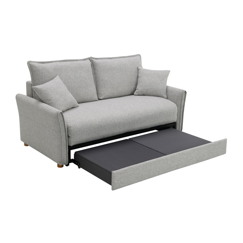 Sophisticated Gray Chenille Sectional With Sleeper And Practical Storage Modern Spacious Areas