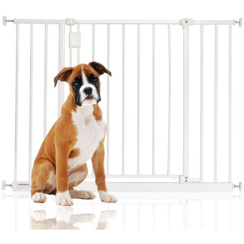Atso Metal Pressure Mounted Pet Gate, 97-103 cm, White