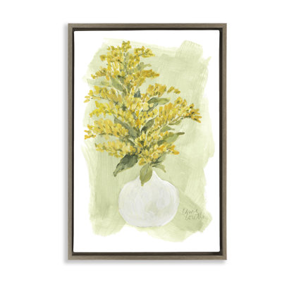 Toile flottante encadrée dorée Goldenrods Bloom par Lanie Loreth