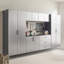 Armoire en métal de 32 po x H 28 po x P 20 po - fixée au mur, gris métallique, lisse, chaleur et eau, bande de bordure robuste