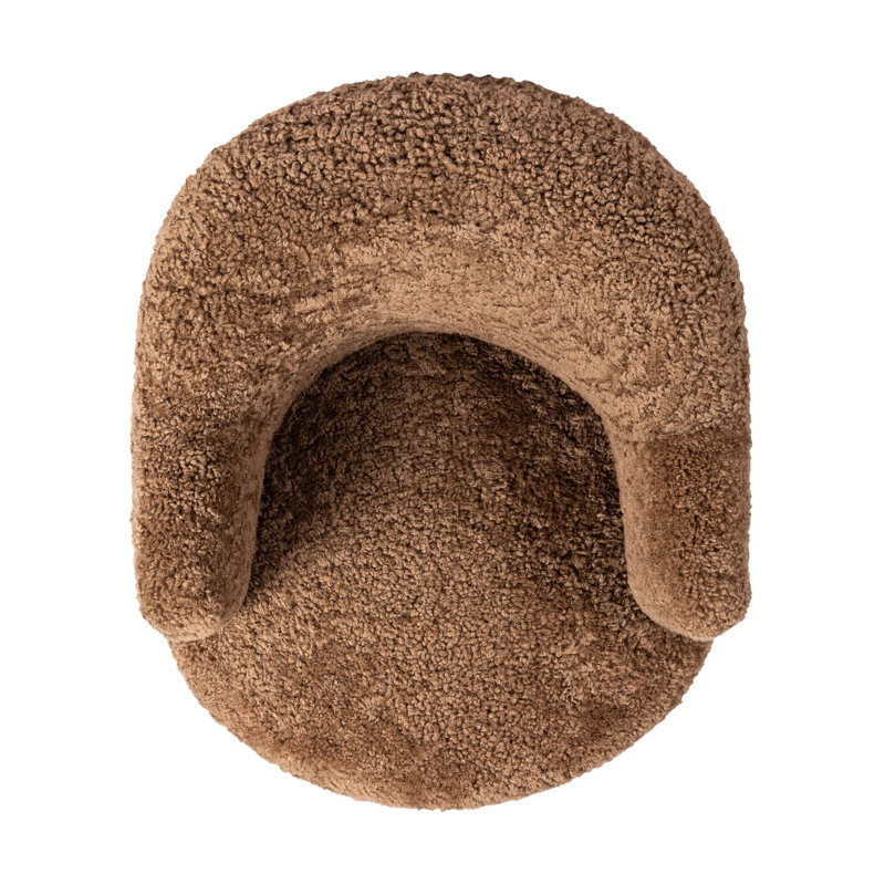 Aurora 26" Wide Swivel Armchair, Amber Shearling