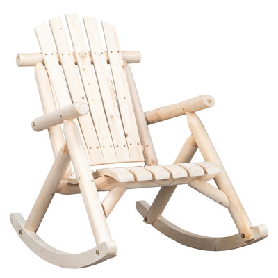 Outdoor Aboubaker Rocking Solid Wood Chair