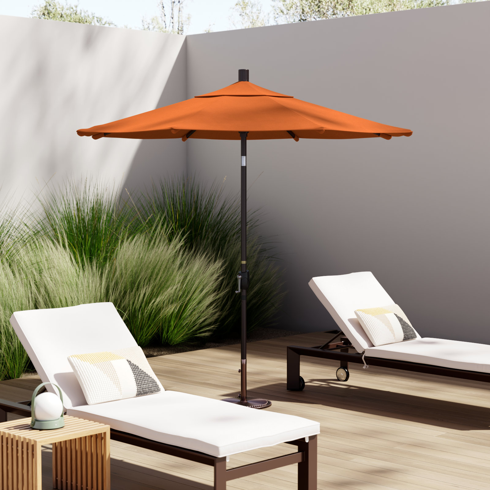 90'' Outdoor Umbrella, Tuscan Performance Canvas, Bronze, Pacifica