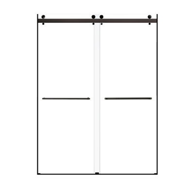 Transolid Brooklyn 60 in. frameless bypass sliding shower door, clear glass