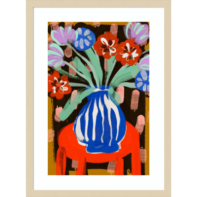 Floral Still Life No 2 by Treechild Wood Framed Wall Art Print