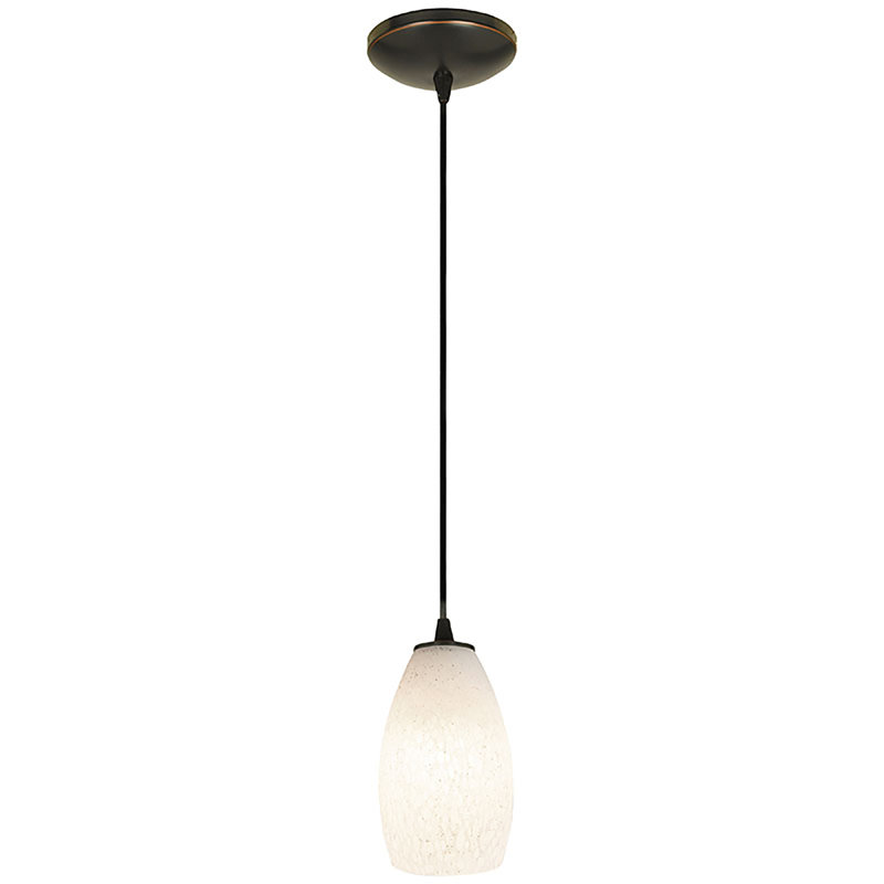 Carballo 1 - Light Single Pendant, White Stone, Oil Rubbed Bronze