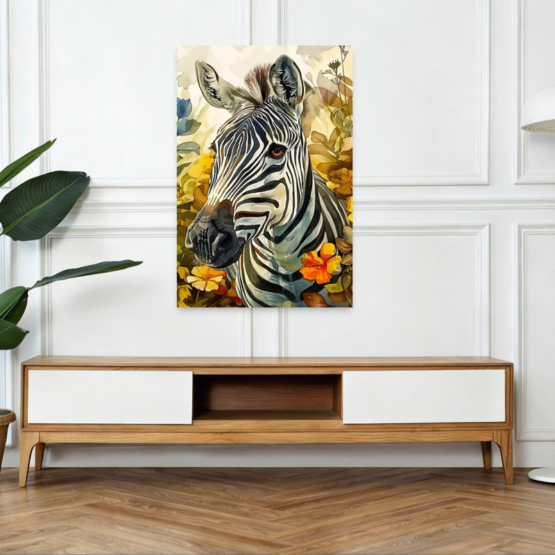 «Vibrant Zebra Floral», H 48 po x l 32 po