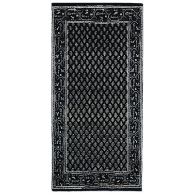 Hand-Knotted High-Quality Black Area Rug