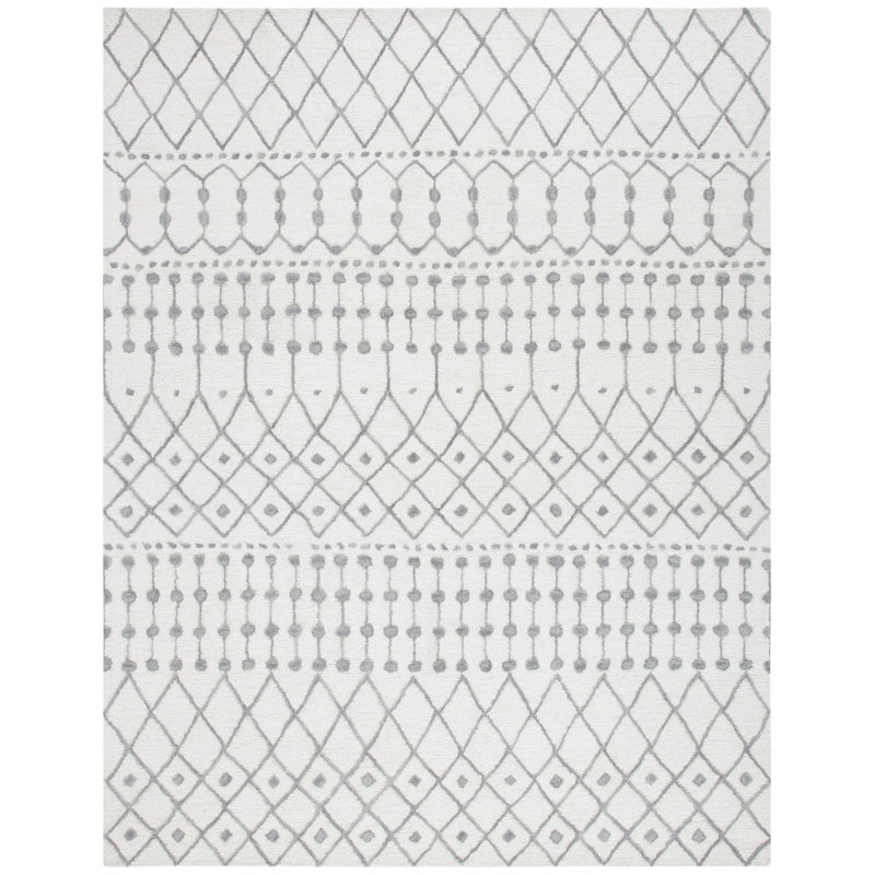 Dobbins Hand Tufted Wool Geometric Rug, Rectangle 10' x 14'