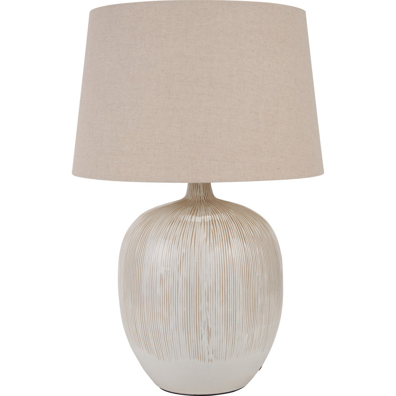 Greta Ceramic Table Lamp, Natural and Cream
