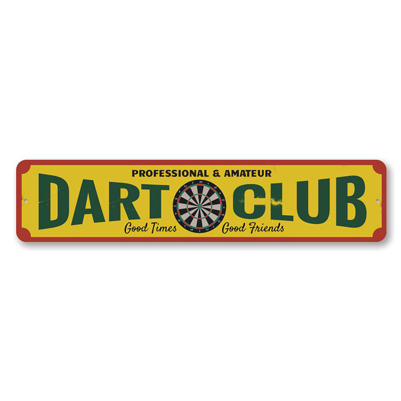 Plaque en aluminium Dart Club, H 6 po x l 24 po x P 0,063 po
