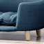 Lit pour chien bleu marine avec style Mid-Century moderne, coussin et pieds en bois de bouleau, lit de style assemblage, bleu, digne de confiance requis