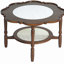Table basse à 2 niveaux avec rotin