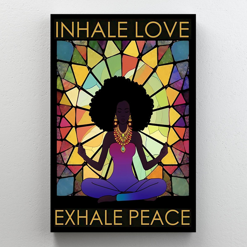 «Yoga Inhale Love Exhale Peace on Canvas», impression, H 20 po x l 16 po x P 1,25 po