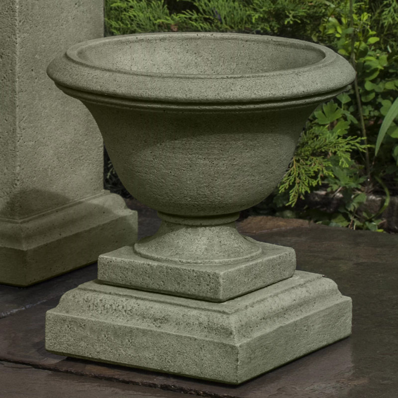 Urne à fleurs en pierre Moreland, Bronze cuivré, H 13,5 po x l 14 po x P 14 po