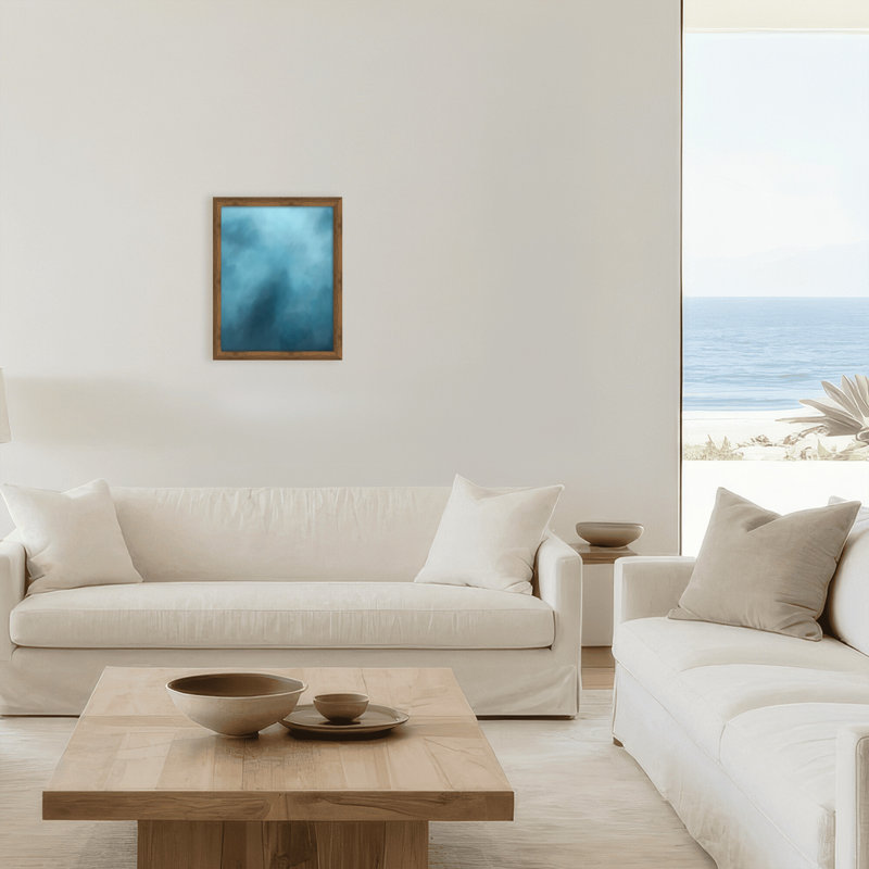 Coastal Retreat Underwater Clouds XVIII by  - Floater Frame Print on Canvas, Brown, 20" H x 16" W x 1.125" D, Framed Print