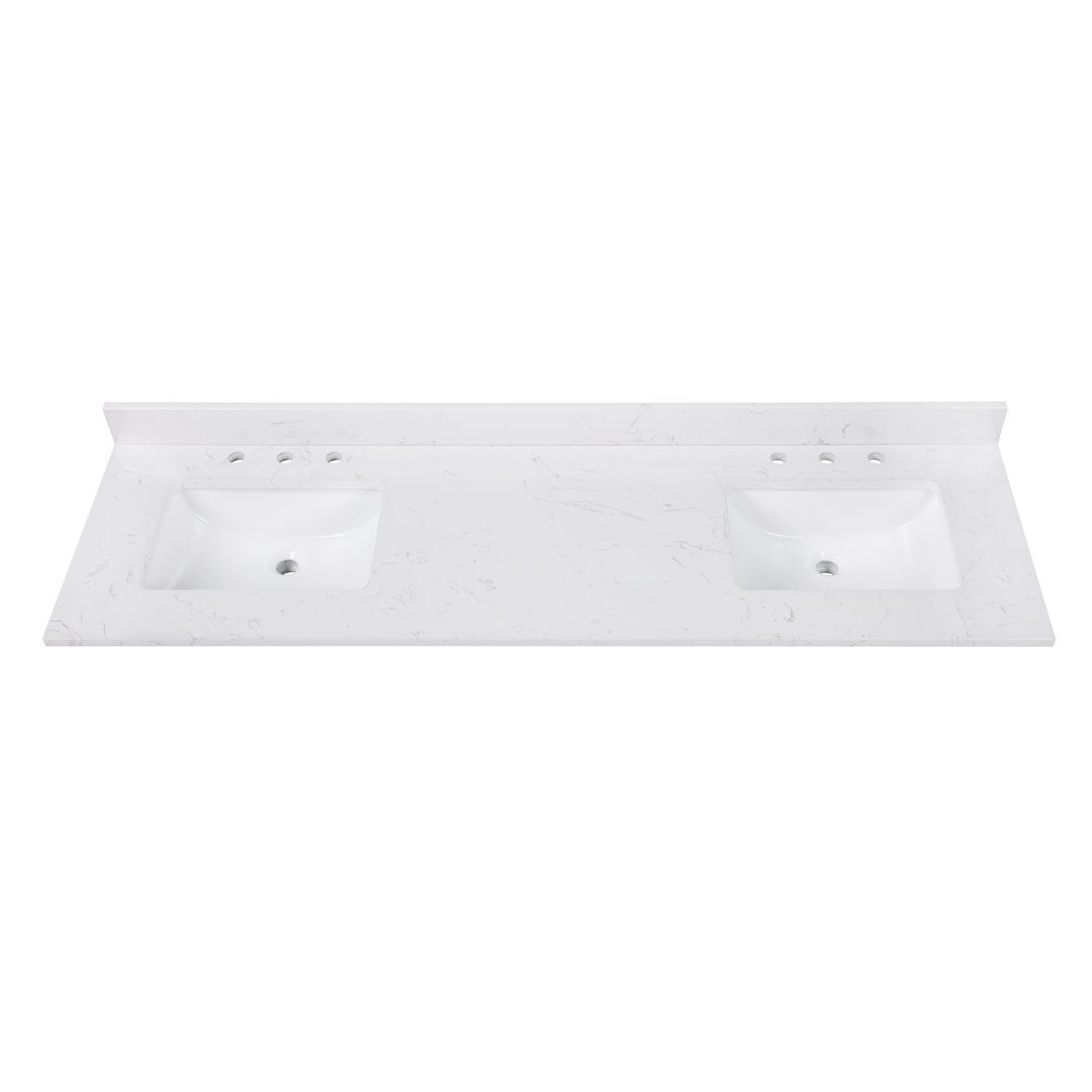 Cala 73'' Stone Double Bathroom Vanity Top with Sink Avanity